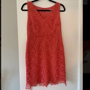 Coral lace dress